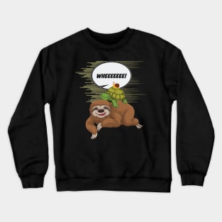 Sloth Turtle Snail Piggyback Funny Animal Crewneck Sweatshirt